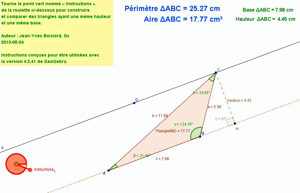 Fichier GeoGebra « AngleVoyageCercleArcsVariables_Complete.ggb »