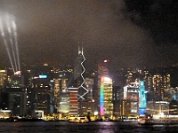 HongKong-4017  Nous assistons à un spectacle lumineux au laser, dans le ciel et sur les édifices
